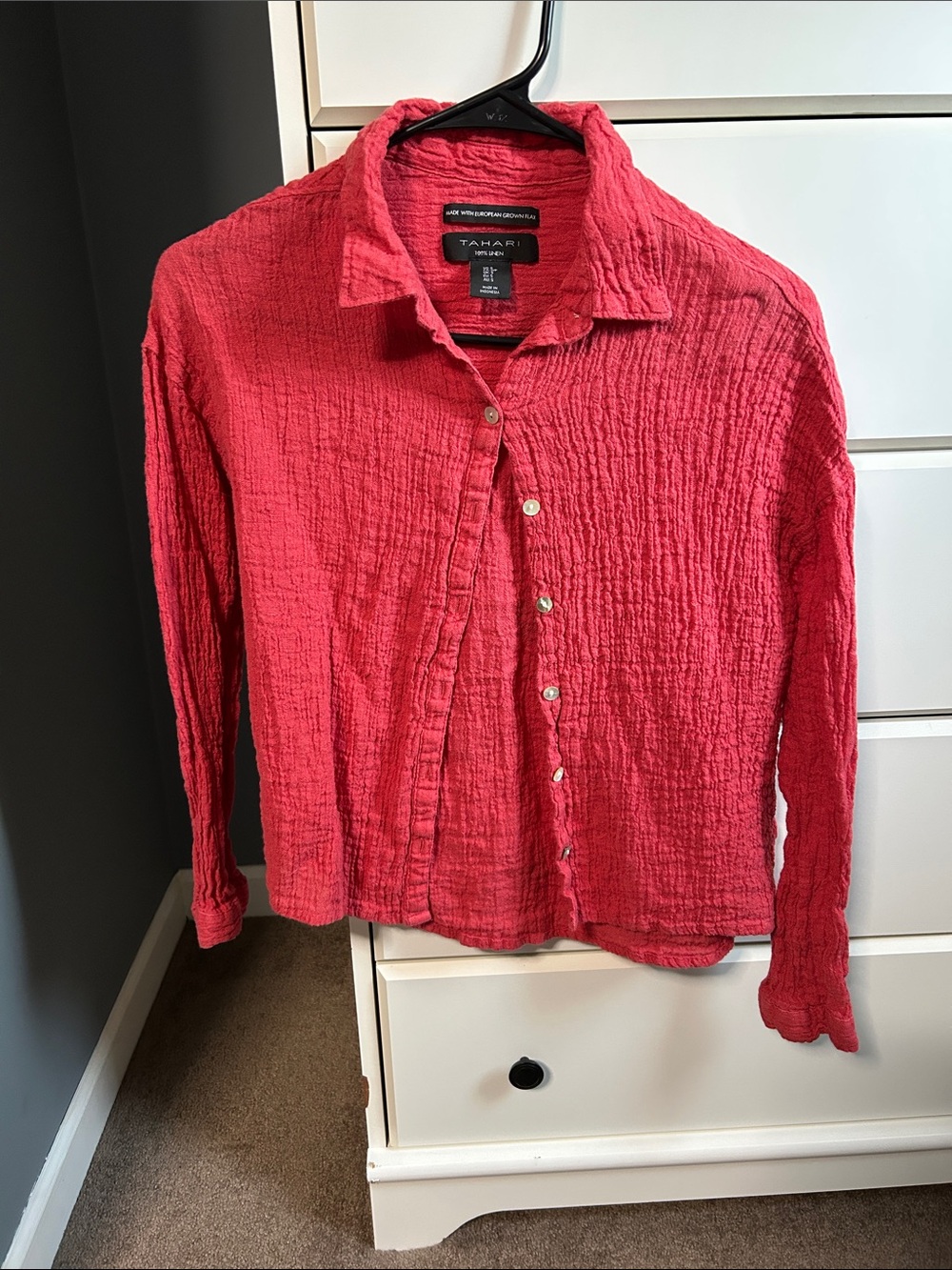 Tahari Crinkled Button-Front Shirt